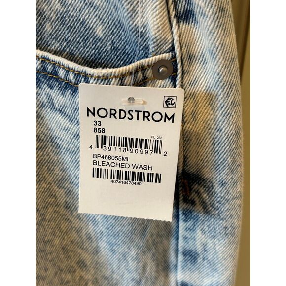 Be Responsible (BR) Wide-leg, Bleach-washed Distressed Jeans - NWT - Size 33 - Picture 8 of 11